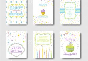 Happy Birthday Wishes Card Download Birthday Cards Set Stock Vector Illustration Of Cake