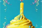 Happy Birthday Wishes Card for Friend Happy Birthday Greeting Yellow Cupcake W Candle Mit Bildern