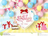Happy Birthday Wishes Card Images Paper Art Of Happy Birthday Elements Background Vector