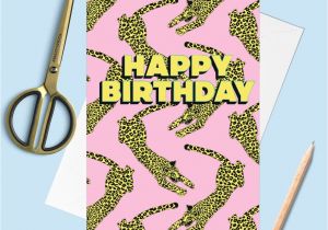 Happy Birthday Wishes Card with Name Happy Birthday Leopard Greetings Card