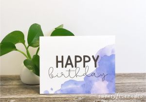 Happy Birthday with Name Card Pin On Watercolor Paintings