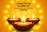Happy Diwali Email Template orange Background with Candles to Celebrate Diwali Vector