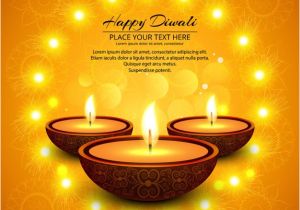 Happy Diwali Email Template orange Background with Candles to Celebrate Diwali Vector