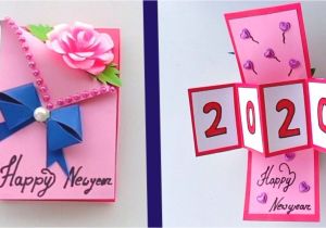 Happy New Year Greeting Card Handmade How to Make Happy New Year Card 2020 New Year Greeting