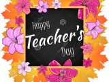 Happy Teachers Day Card Download Gluckwunsch Glucklicher Lehrer Tag Mit Blatt Rahmen Und
