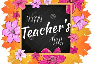 Happy Teachers Day Card Download Gluckwunsch Glucklicher Lehrer Tag Mit Blatt Rahmen Und