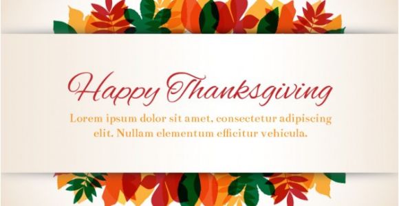 Happy Thanksgiving Email Templates Thanksgiving Template with Leaves Vector Free Download