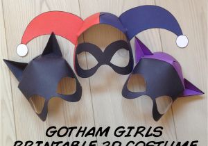 Harley Quinn Mask Template Gotham Girls Inspired 3d Printable Masks Instant Download
