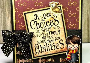 Harry Potter Happy Birthday Card Stamp Feature Honor Students and Magic Class with Images