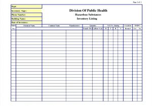 Hazardous Substance Register Template Chemical Inventory Template Excel Types Of Instruction
