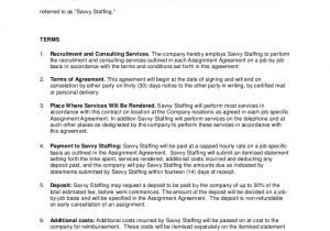 Headhunter Contract Template Recruitment Agreement Savvy Staffing