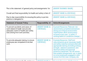 Health and Safety Review Template Hr Policy forms Handbooks Page 7 Of 8 Bizorb