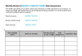 Health and Safety Review Template Risk assessment Monthly Review Template Bizorb