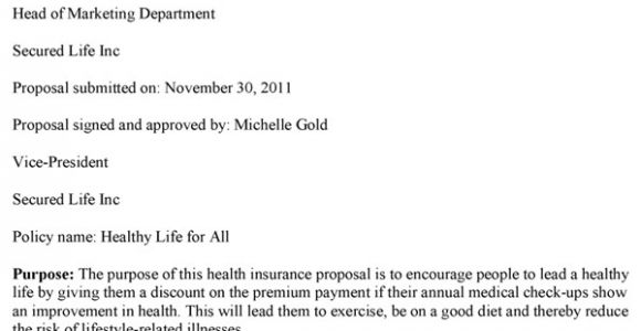 Health Insurance Proposal Template Health Insurance Proposal Template
