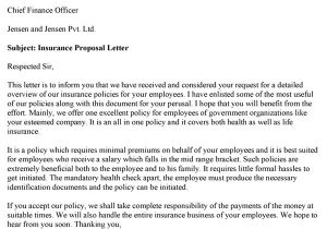 Health Insurance Proposal Template Insurance Proposal Letter