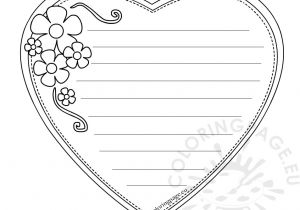 Heart Shaped Writing Template Heart Shaped Writing Paper for Mother 39 S Day Coloring Page