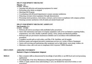 Heavy Duty Mechanic Resume Sample Heavy Equipment Mechanic Resume Samples Velvet Jobs