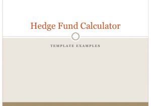Hedge Fund Pitch Book Template Hedge Fund Tearsheets Created by the Hedge Fund Calculator