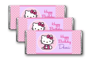 Hello Kitty Happy Birthday Card Hello Kitty Birthday Baby Shower Favor Tags Candy Labels