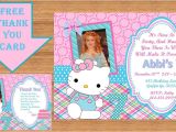 Hello Kitty Thank You Card Hello Kitty Invitation Hello Kitty Birthday Hello Kitty