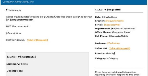 Helpdesk Email Template Samples HTML In Email Templates