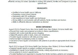 Hha Resume Samples 1 Home Health Aide Resume Templates Try them now