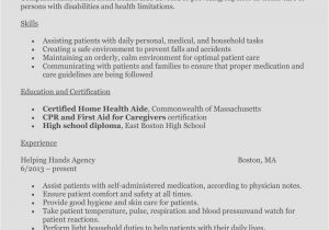 Hha Resume Samples How to Write A Perfect Home Health Aide Resume Examples