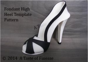High Heel Template for Fondant Instant Download Template Pattern Fondant High Heel Shoe Cake