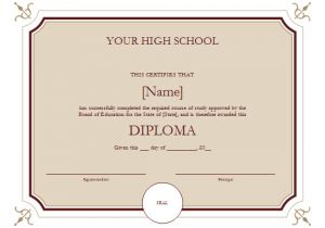 High School Diploma Certificate Fancy Design Templates High School Diploma Template Cyberuse