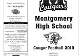 High School Football Program Template Game Day Program Montgomery High School Football