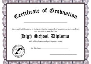 High School Graduation Certificate Template 25 High School Diploma Templates Free Download