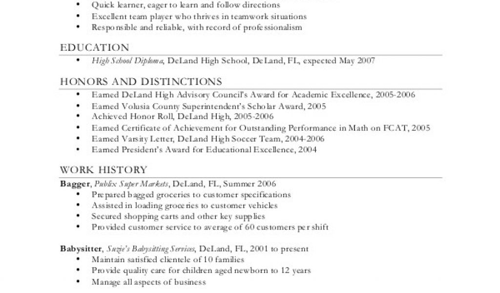 High School Job Application Resume Sample High School Resume 7 Examples ...