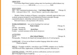 High School Student Resume Summary 10 Resume Education format High School Resume Samples
