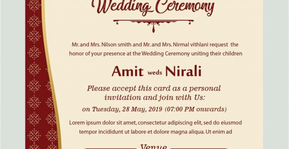 Hindu Marriage Card In English Free Kankotri Card Template with Images Printable