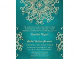 Hindu Wedding Card Background Images Teal and Gold Indian Style Wedding Invitation Zazzle Com