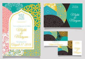 Hindu Wedding Card Logo Free Download Wedding Invitation with islamic Style Vector Download Free