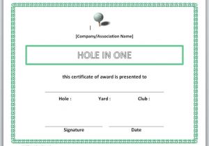 Hole In One Certificate Template 13 Free Certificate Templates for Word Microsoft and