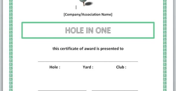 Hole In One Certificate Template 13 Free Certificate Templates for Word Microsoft and