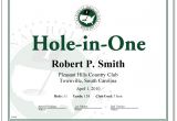 Hole In One Certificate Template Hole In One Award Certificate Only 18 00 Certificates