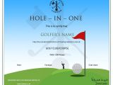 Hole In One Certificate Template Hole In One Golf Certificate