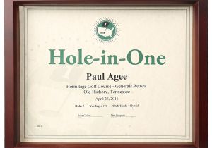 Hole In One Certificate Template Hole In One Shadow Box Certificate Frame Only 45 00