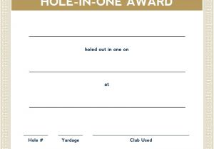 Hole In One Certificate Template Indiana Golf Office Hole In One form