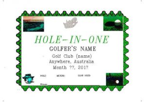 Hole In One Certificate Template Posters Personalized Award Certificate 216 X 279