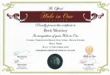 Hole In One Certificate Template the Official Hole In One Certificate the Official Hole