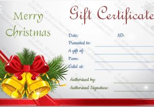 Holiday Gift Certificate Template Free Download Christmas Bells Gift Certificate Template