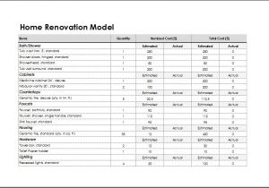 Home Renovations Business Plan Template Home Renovation Model Template for Excel Excel Templates