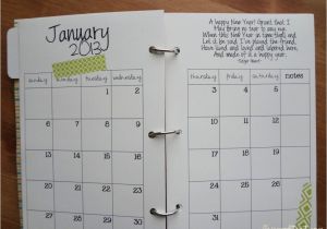 Homemade Calendar Template Diy Planner From A Cereal Box 2013 Free Printables