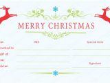 Homemade Christmas Gift Certificates Templates Double Reindeer Christmas Gift Certificate Template