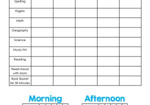 Homeschool Checklist Template Homeschool assignment Chores Sheet Free Printable