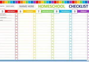 Homeschool Checklist Template Weekly Homeschool Cheklist Homeschool Planner Homeschool